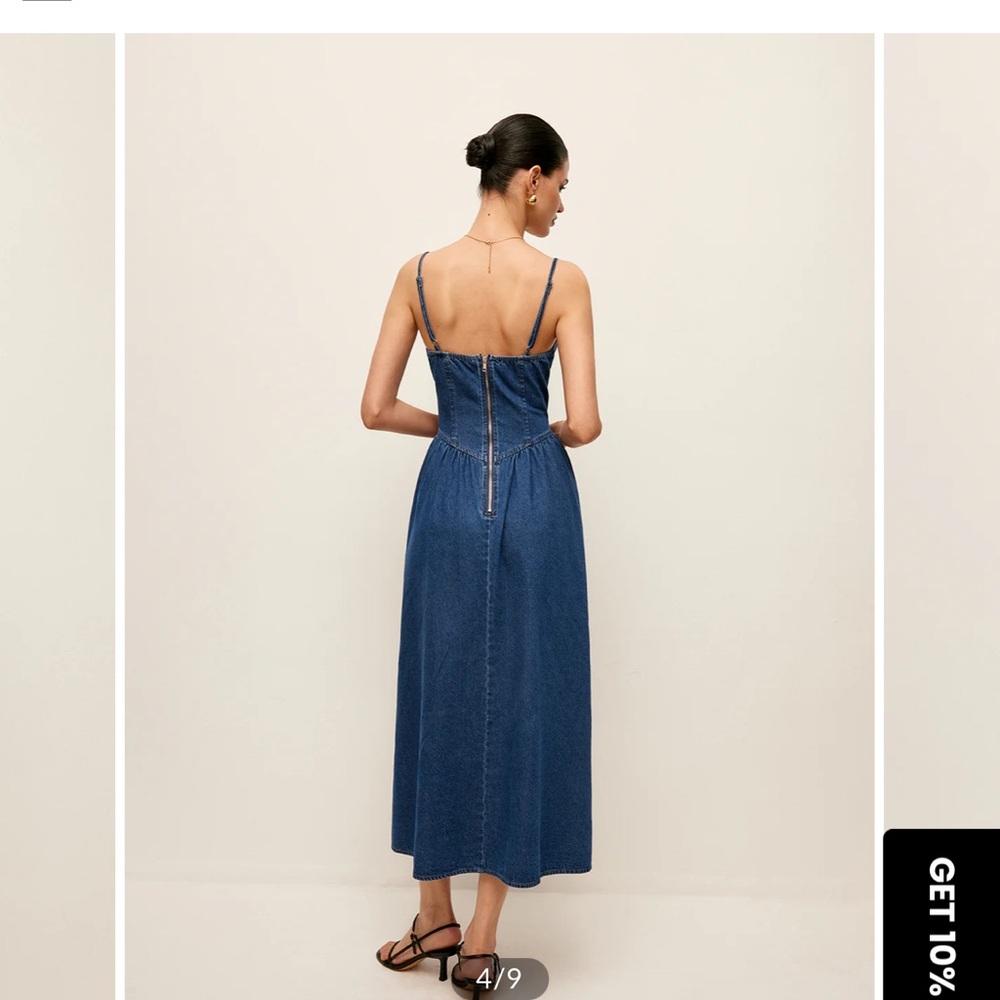 Commense Blue Denim Midi Dress